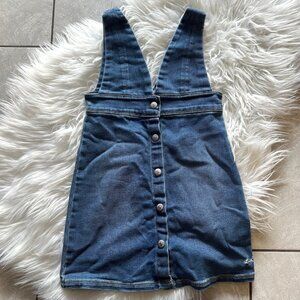 Levis Girls Size 6 Blue Dress Boho Farm Button Jean Chambray Distressed